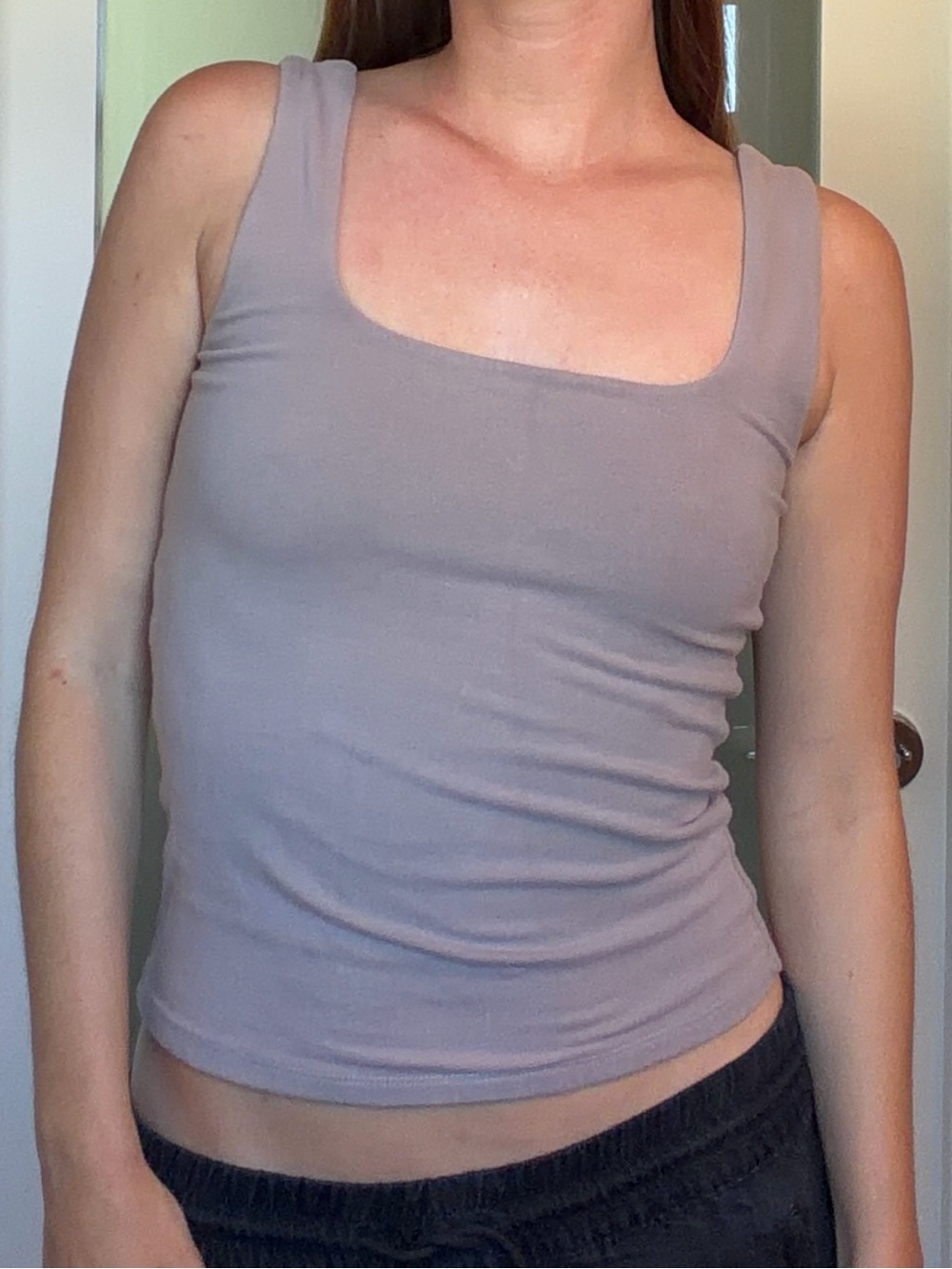 Abercrombie & Fitch Taupe Square-Neck Tank